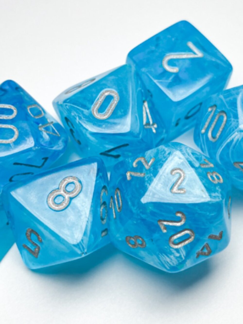 Chessex - Luminary Sky/silver Polyhedral 7-Dice Set